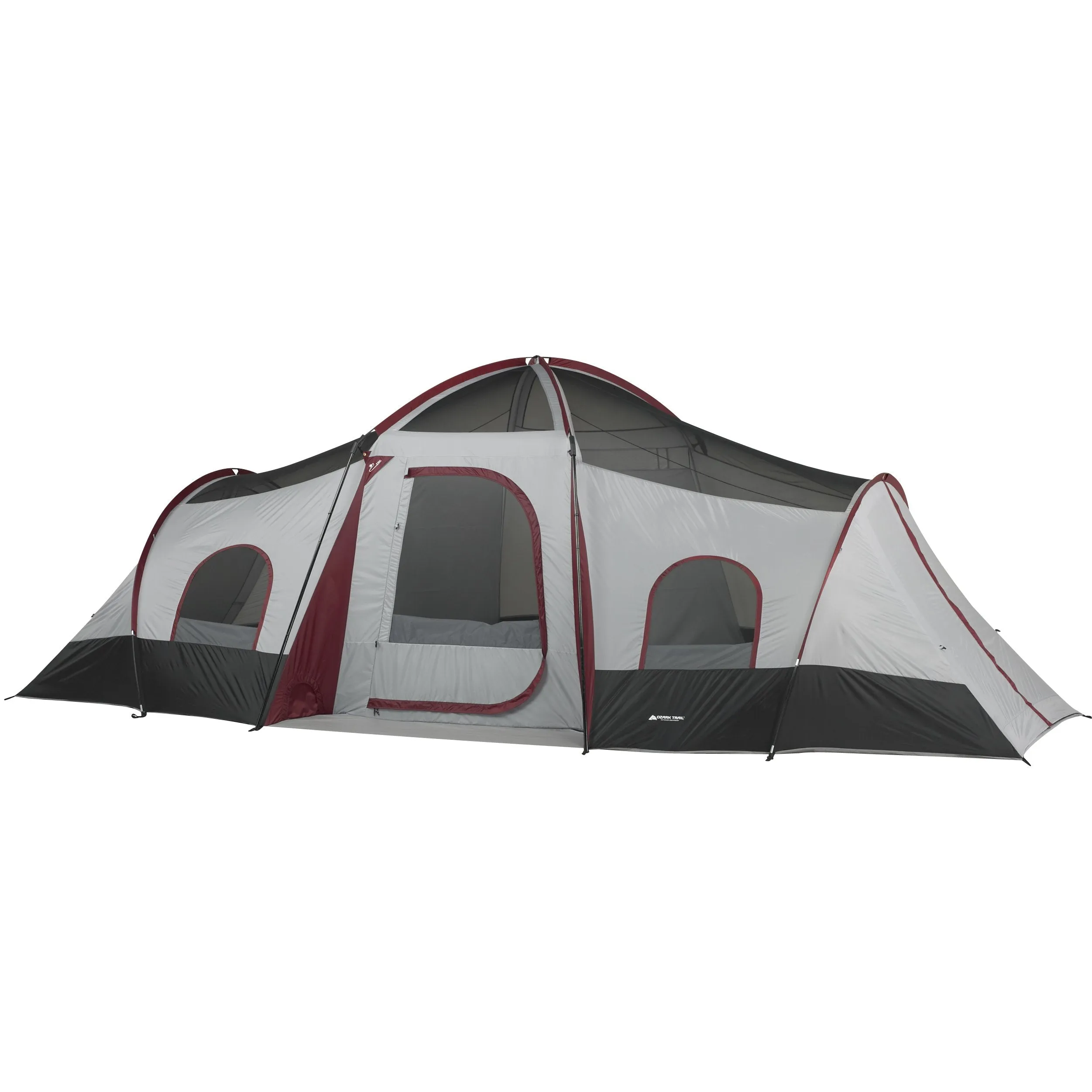 10-Person 3-Room Cabin Tent with 2 Side Entrances