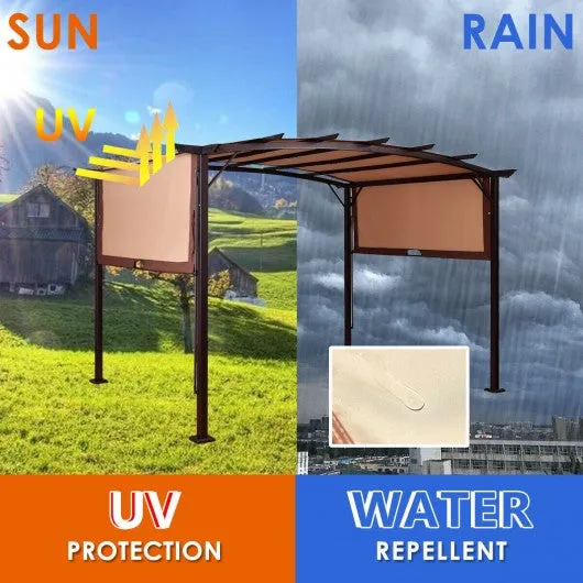12 x 9 ft Outdoor Pergola Gazebo Canopy Sun Shelter  with Steel Frame