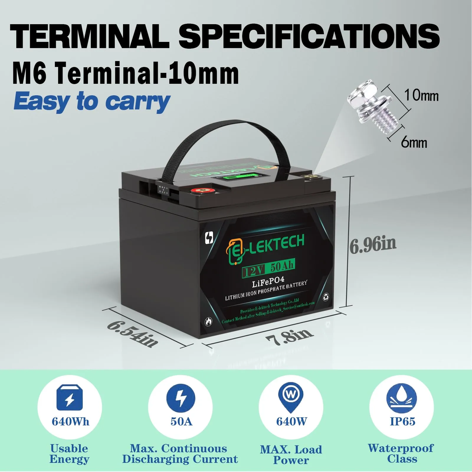 12V 50Ah LiFePO4 Lithium Battery, Built-in 50A BMS, Max. 640W Power Output, 5000  Cycles Trolling Motor Battery, Perfect for Boat, Marine, Camping, Travel Trailer, RV, Solar, Power Wheel Chair