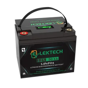 12V 50Ah LiFePO4 Lithium Battery, Built-in 50A BMS, Max. 640W Power Output, 5000  Cycles Trolling Motor Battery, Perfect for Boat, Marine, Camping, Travel Trailer, RV, Solar, Power Wheel Chair
