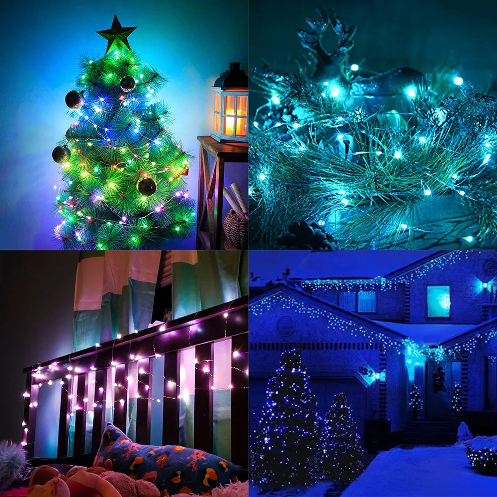 16.4Ft 50 LED 2 Packs Fairy Lights Battery Operated, RGB Color Changing String Lights with Remote