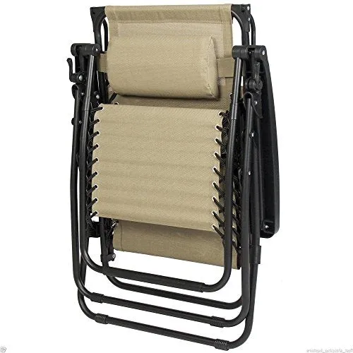 2 PCS Zero Gravity Chair Lounge Patio Chairs with Canopy Cup Holder