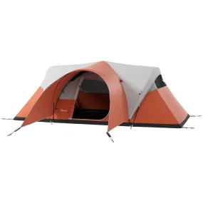 3000mm Waterproof Camping Tent for 5-6 Man Family Tent with Porch and Sewn in Groundsheet Portable with Bag Orange