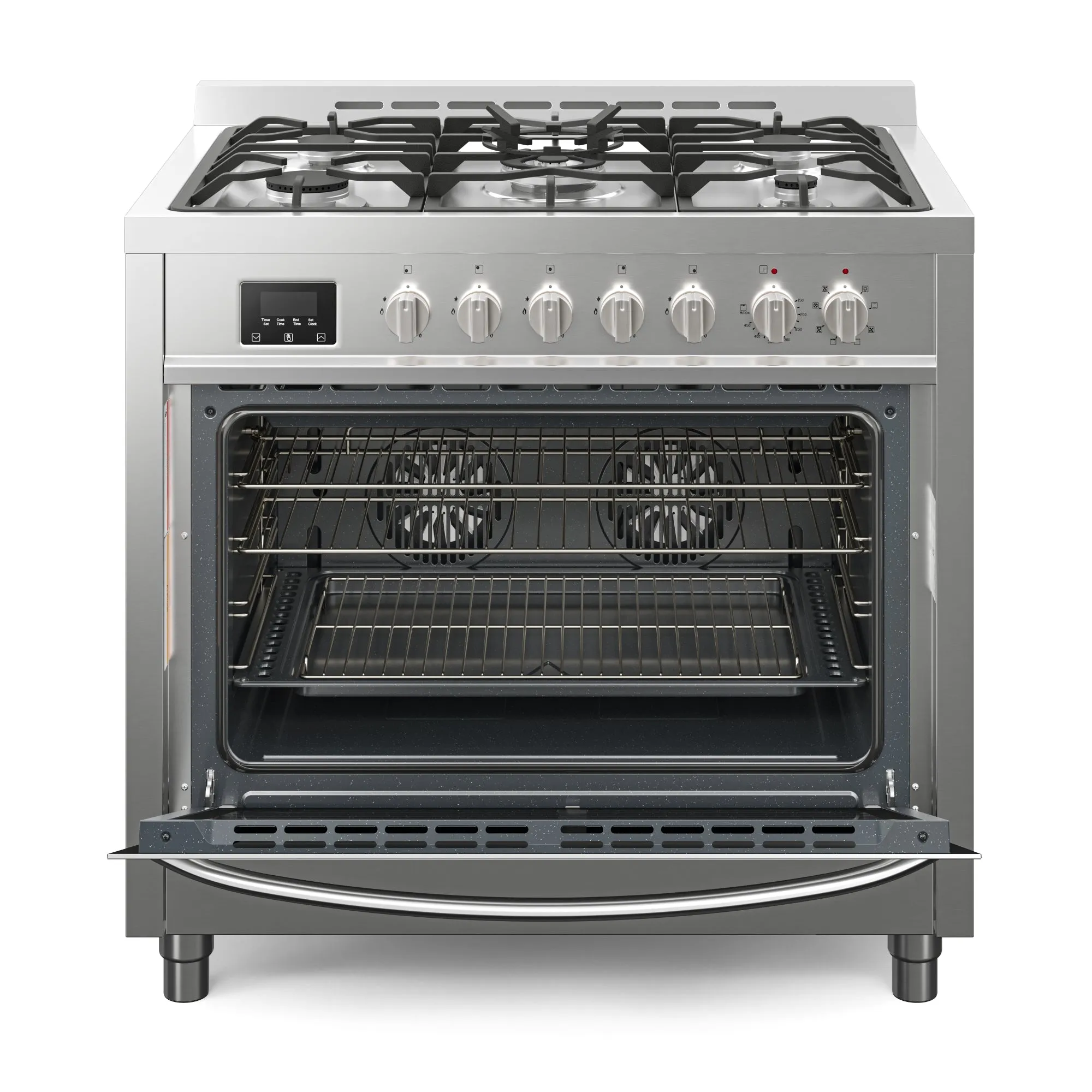36 in. Professional Dual Fuel Range in Stainless Steel with Legs, 4.3 cu. ft. KM-FR36DF-SS