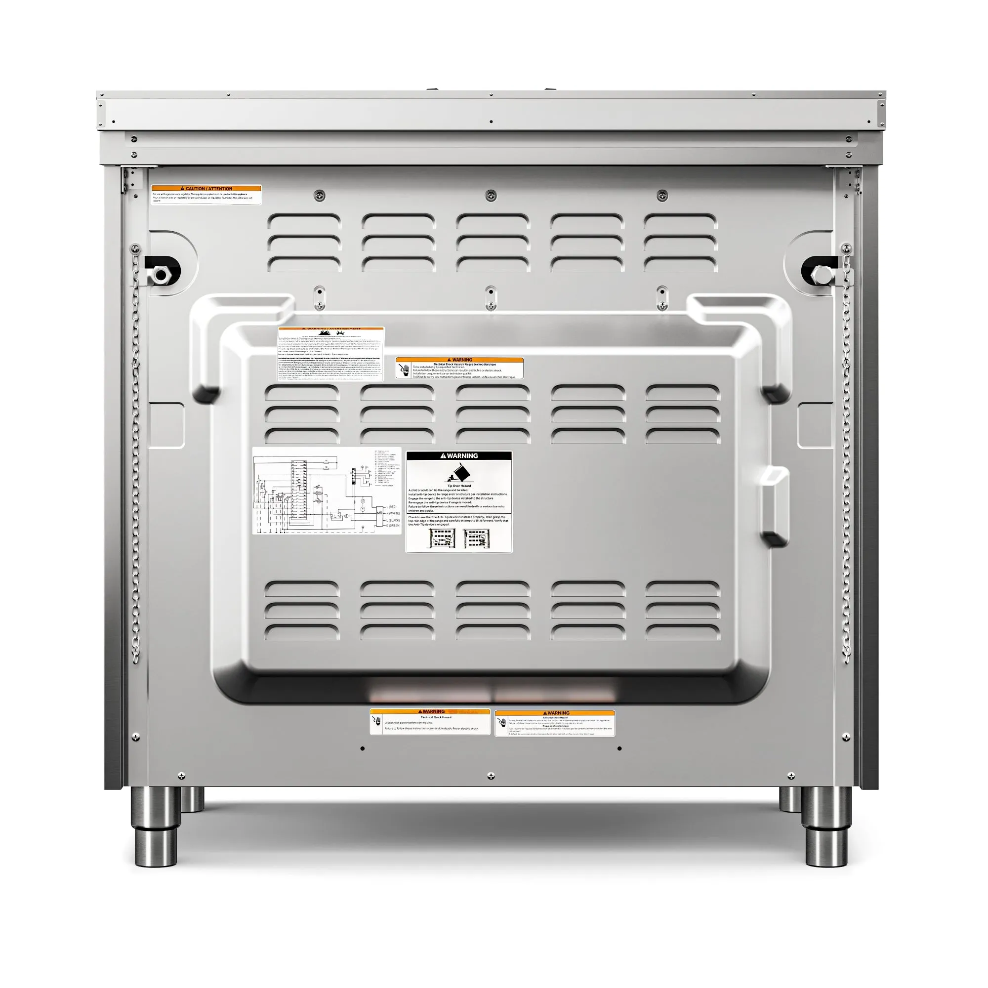 36 in. Professional Dual Fuel Range in Stainless Steel with Legs, 4.3 cu. ft. KM-FR36DF-SS