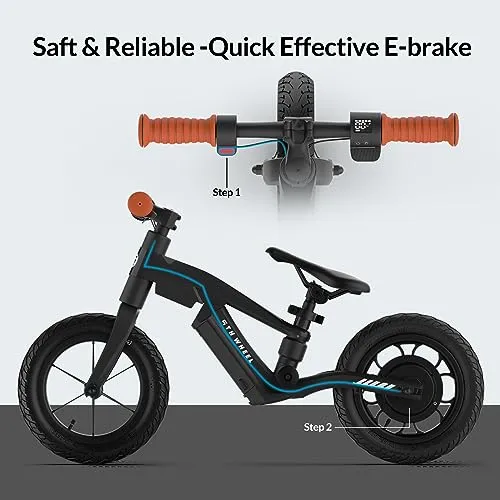 5TH WHEEL K8 Electric Bike for Kids, 250W Electric Balance Bike Ages 3-5 Years Old, Kid Electric Motorcycle with 3 Speed Modes, 12 inch Inflatable Tire and Adjustable Seat