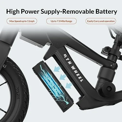 5TH WHEEL K8 Electric Bike for Kids, 250W Electric Balance Bike Ages 3-5 Years Old, Kid Electric Motorcycle with 3 Speed Modes, 12 inch Inflatable Tire and Adjustable Seat