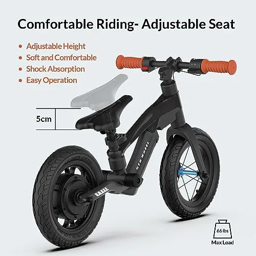 5TH WHEEL K8 Electric Bike for Kids, 250W Electric Balance Bike Ages 3-5 Years Old, Kid Electric Motorcycle with 3 Speed Modes, 12 inch Inflatable Tire and Adjustable Seat