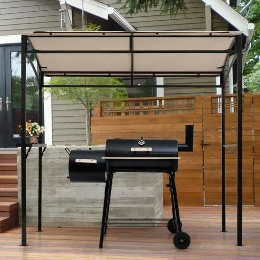 7' x 4.5' Grill Gazebo Outdoor Patio Garden BBQ Canopy Shelter-Beige