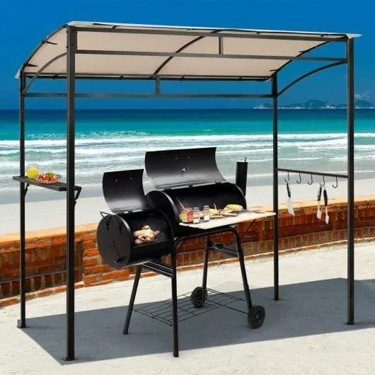 7' x 4.5' Grill Gazebo Outdoor Patio Garden BBQ Canopy Shelter-Beige