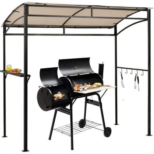 7' x 4.5' Grill Gazebo Outdoor Patio Garden BBQ Canopy Shelter-Beige