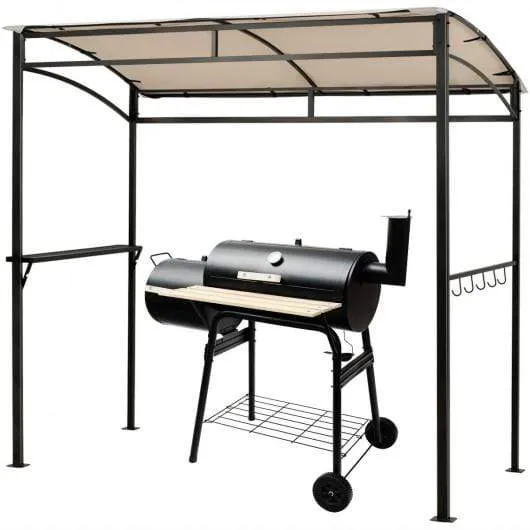 7' x 4.5' Grill Gazebo Outdoor Patio Garden BBQ Canopy Shelter-Beige