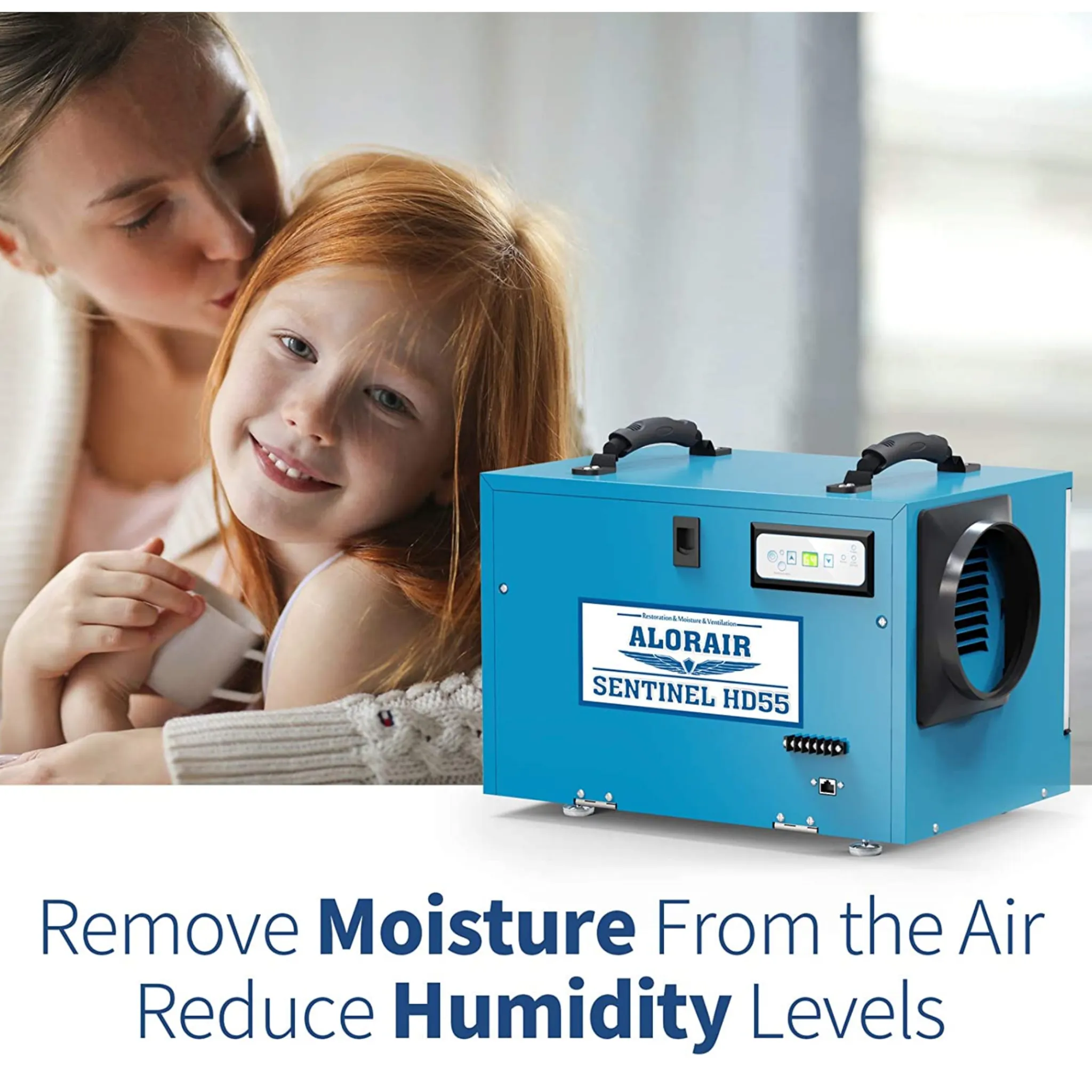 AlorAir Sentinel HD55 Blue 113 Pint Commercial-Residential Dehumidifier