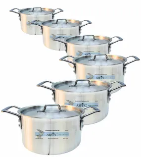 ARTC Aluminum Cooking Pot Set - 6-Piece Casserole Cookware Set with Lids
