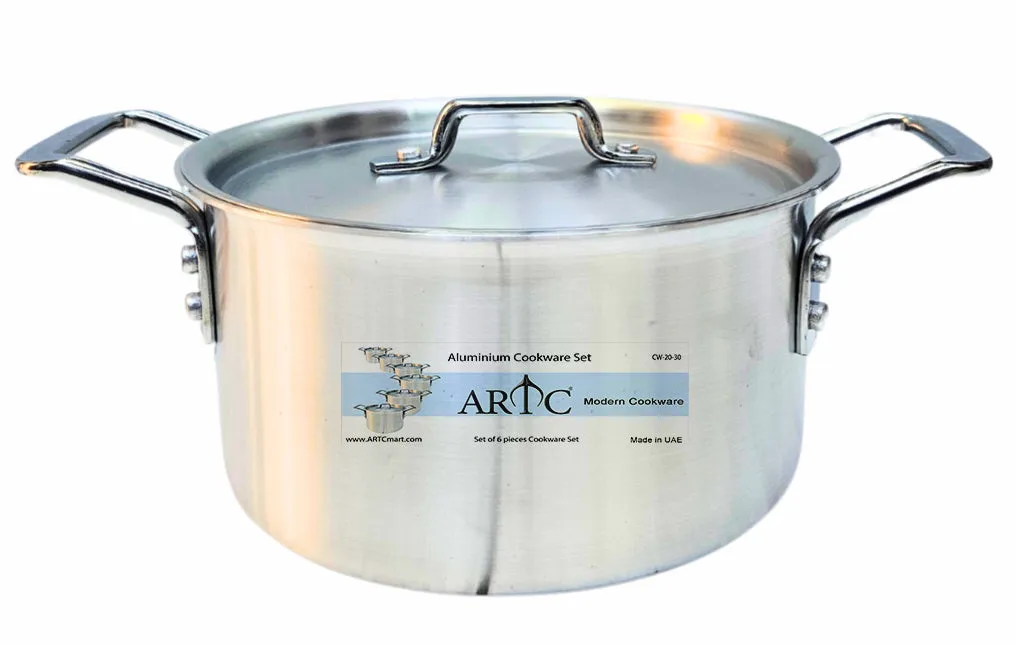 ARTC Aluminum Cooking Pot Set - 6-Piece Casserole Cookware Set with Lids