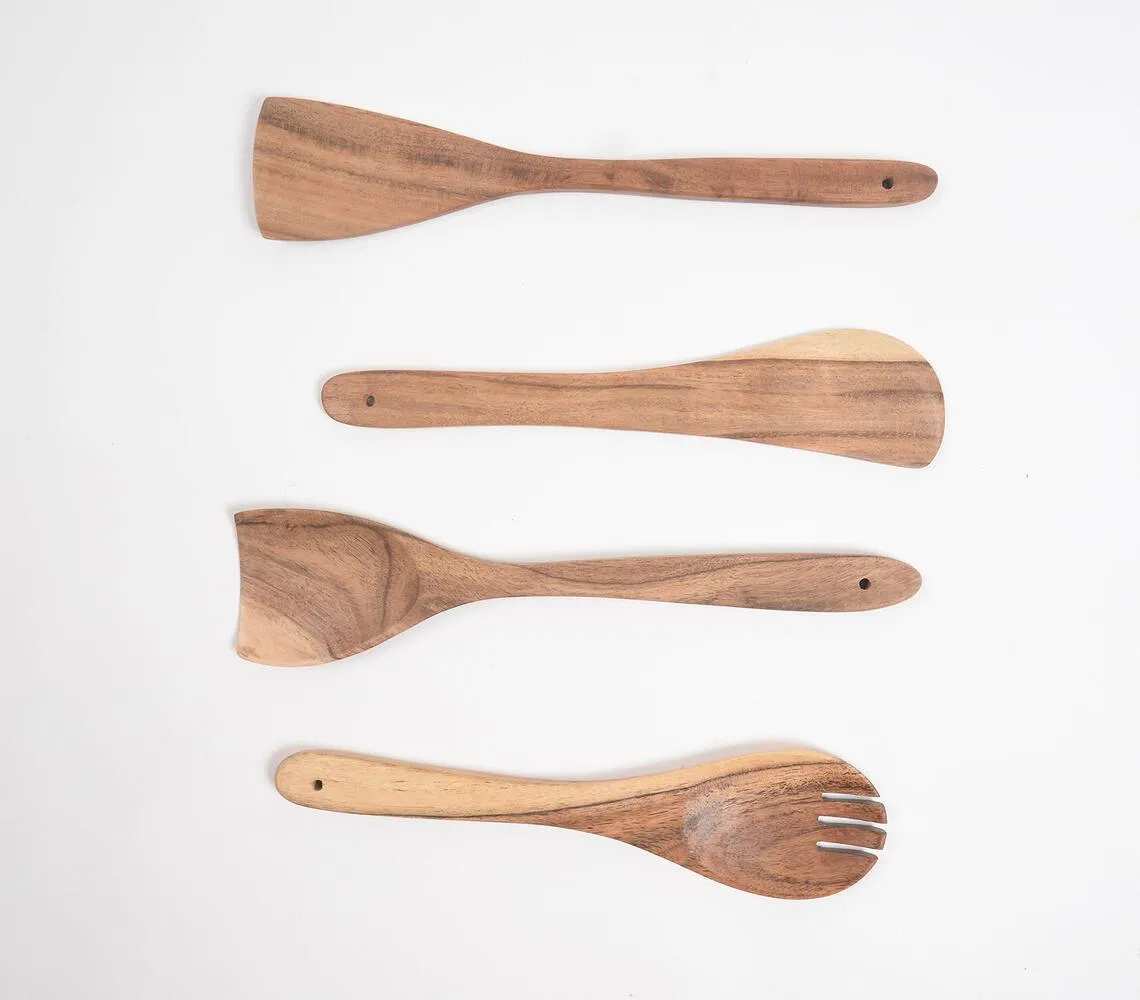 Assorted Acacia Wood Cooking Spoons (set of 4)