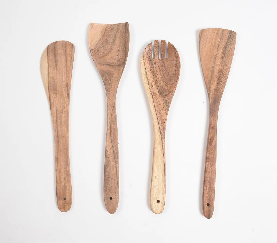 Assorted Acacia Wood Cooking Spoons (set of 4)