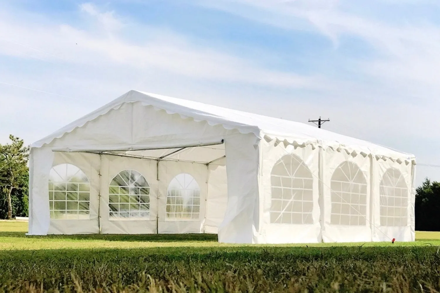 Budget PE Party Tent 20'x20' with Waterproof Top