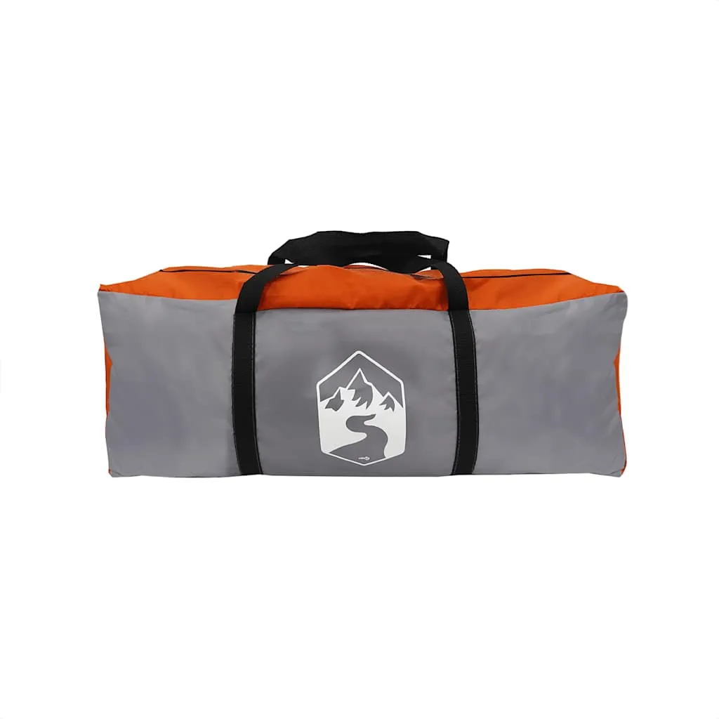 Camping Tent 5-Person Grey and Orange Waterproof