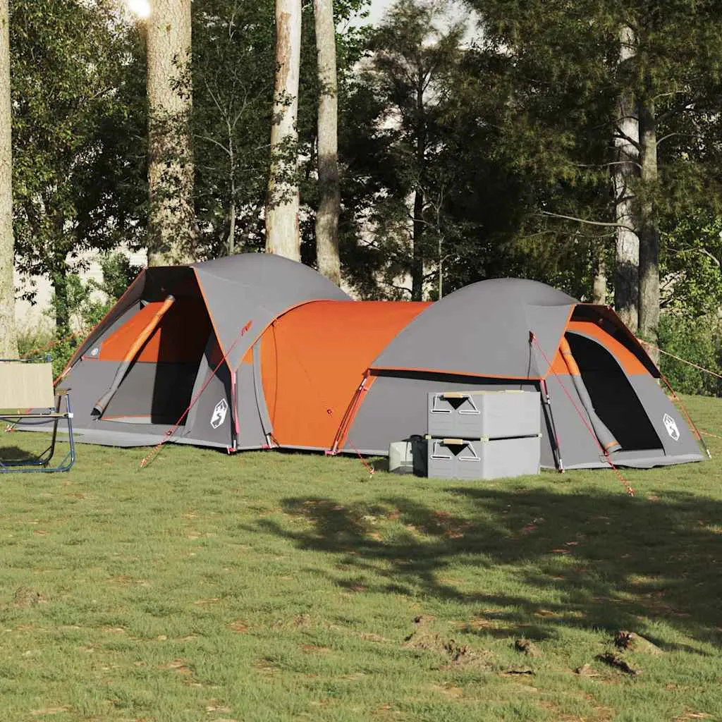 Camping Tent 5-Person Grey and Orange Waterproof