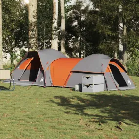 Camping Tent 5-Person Grey and Orange Waterproof