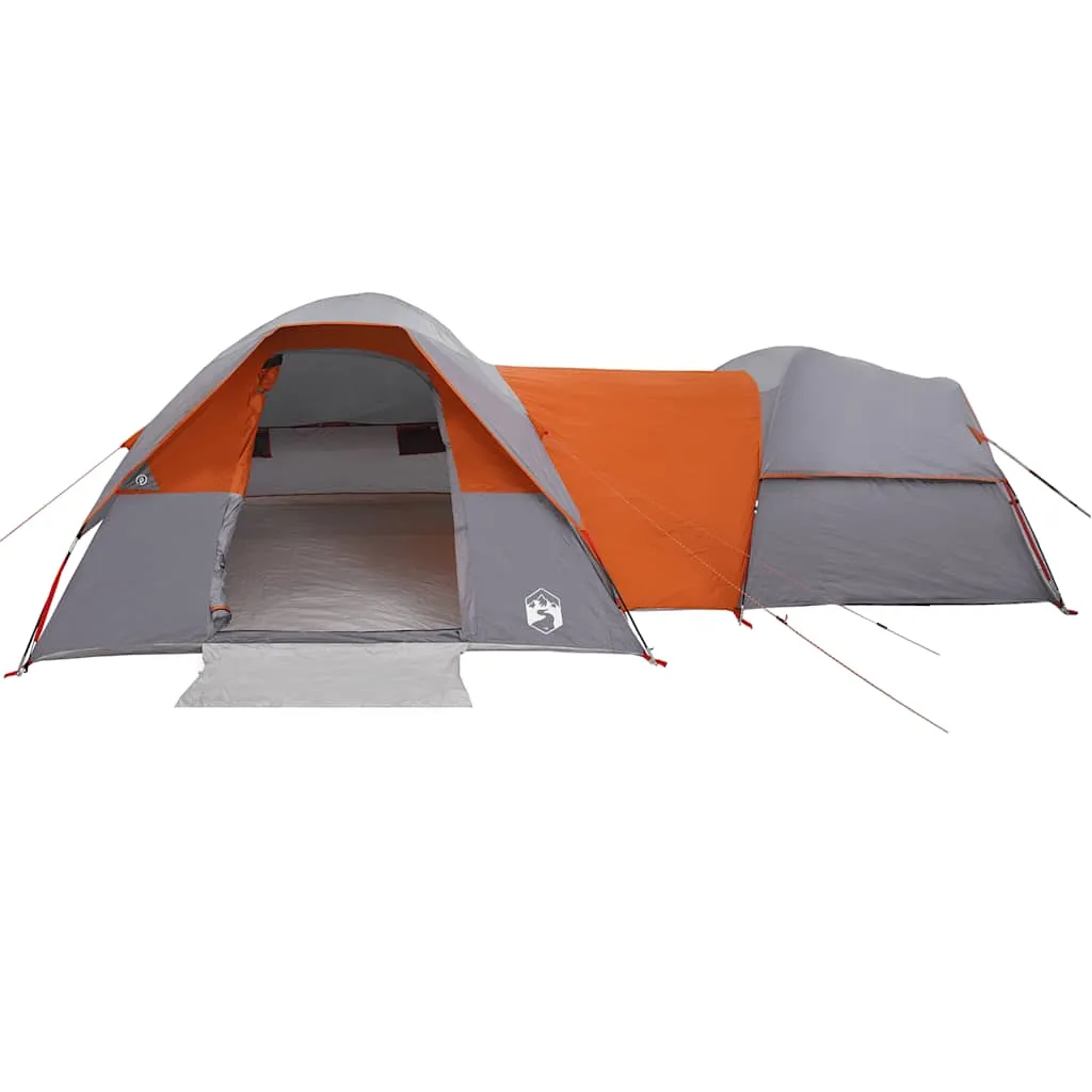 Camping Tent 5-Person Grey and Orange Waterproof