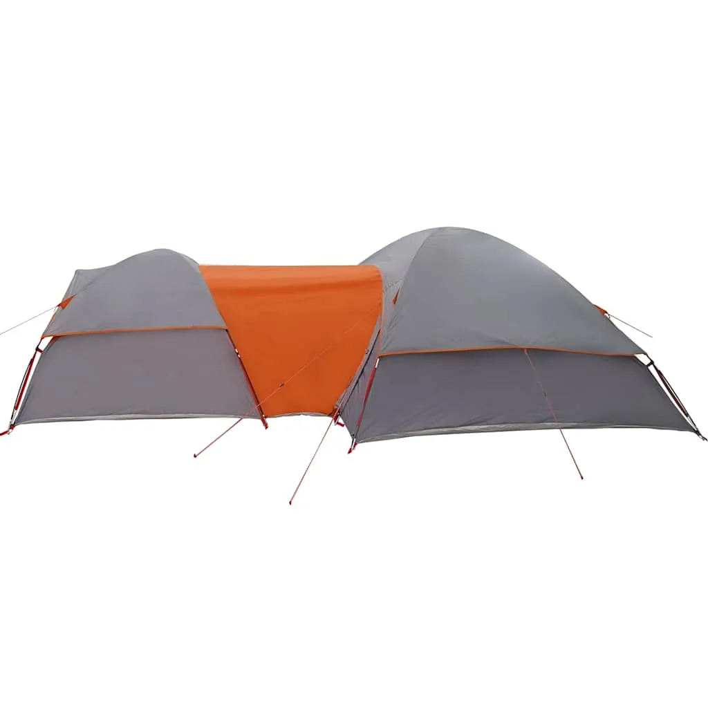 Camping Tent 5-Person Grey and Orange Waterproof