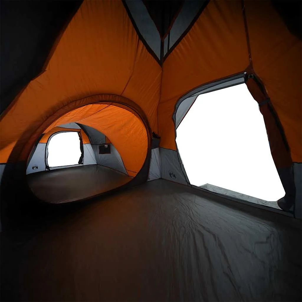 Camping Tent 5-Person Grey and Orange Waterproof