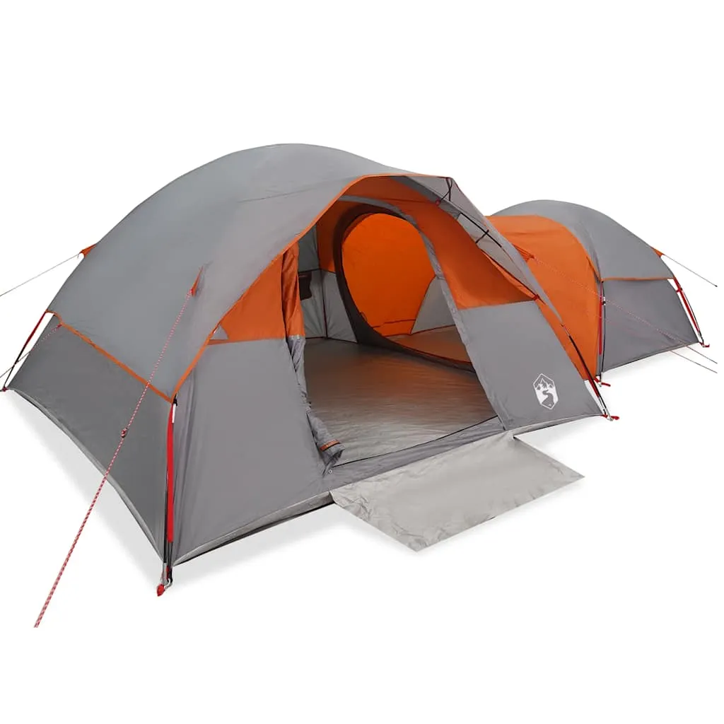 Camping Tent 5-Person Grey and Orange Waterproof