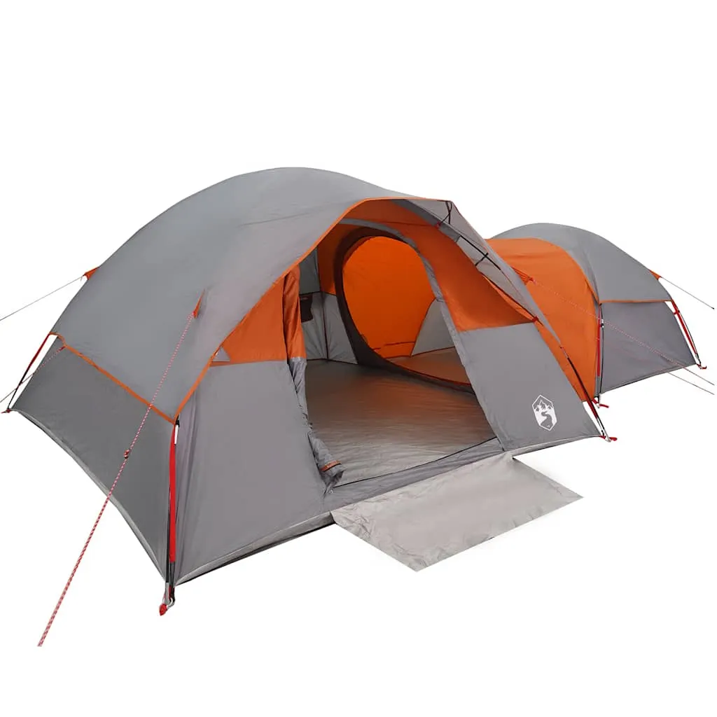 Camping Tent 5-Person Grey and Orange Waterproof