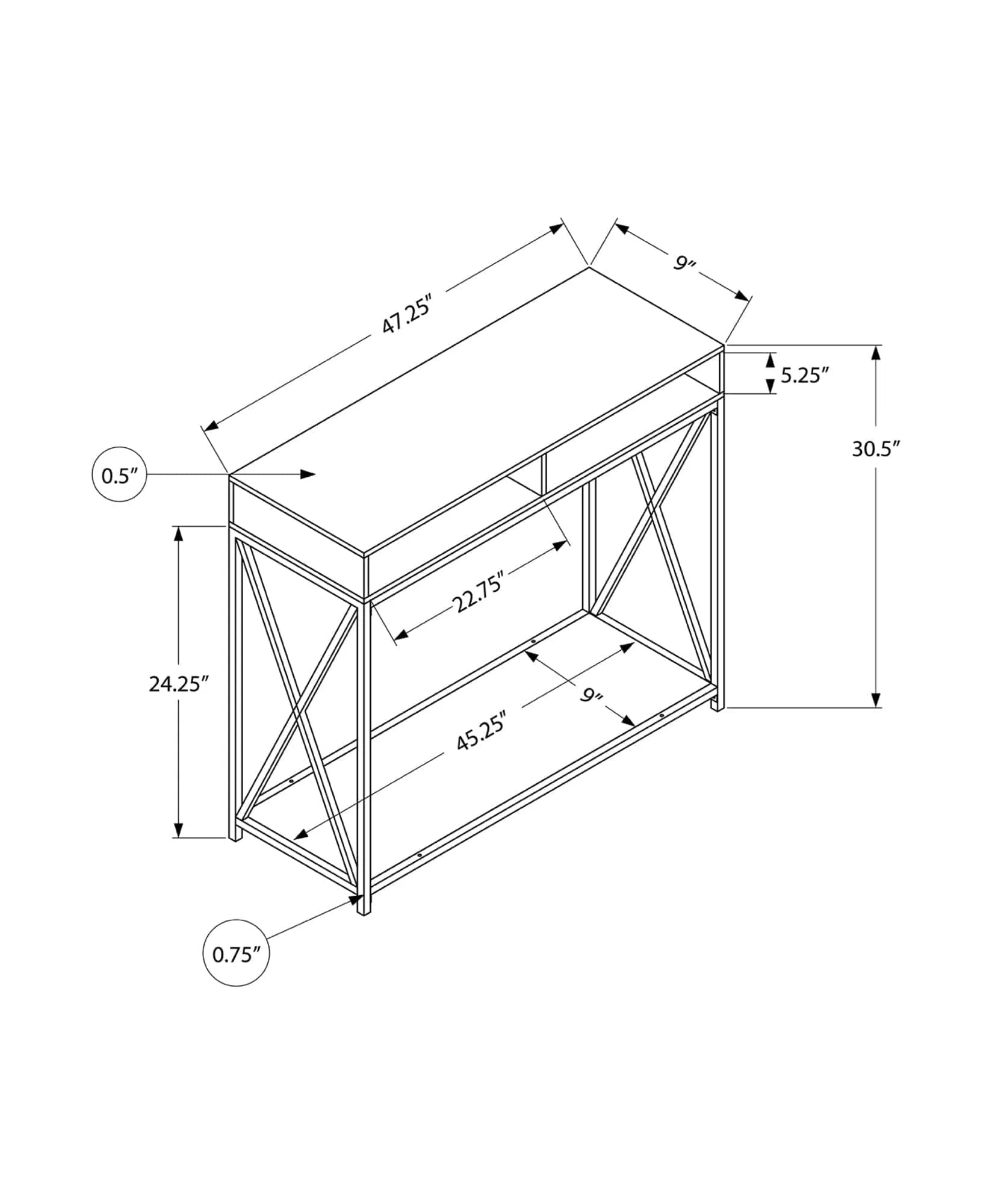 Capri Contemporary Console Table