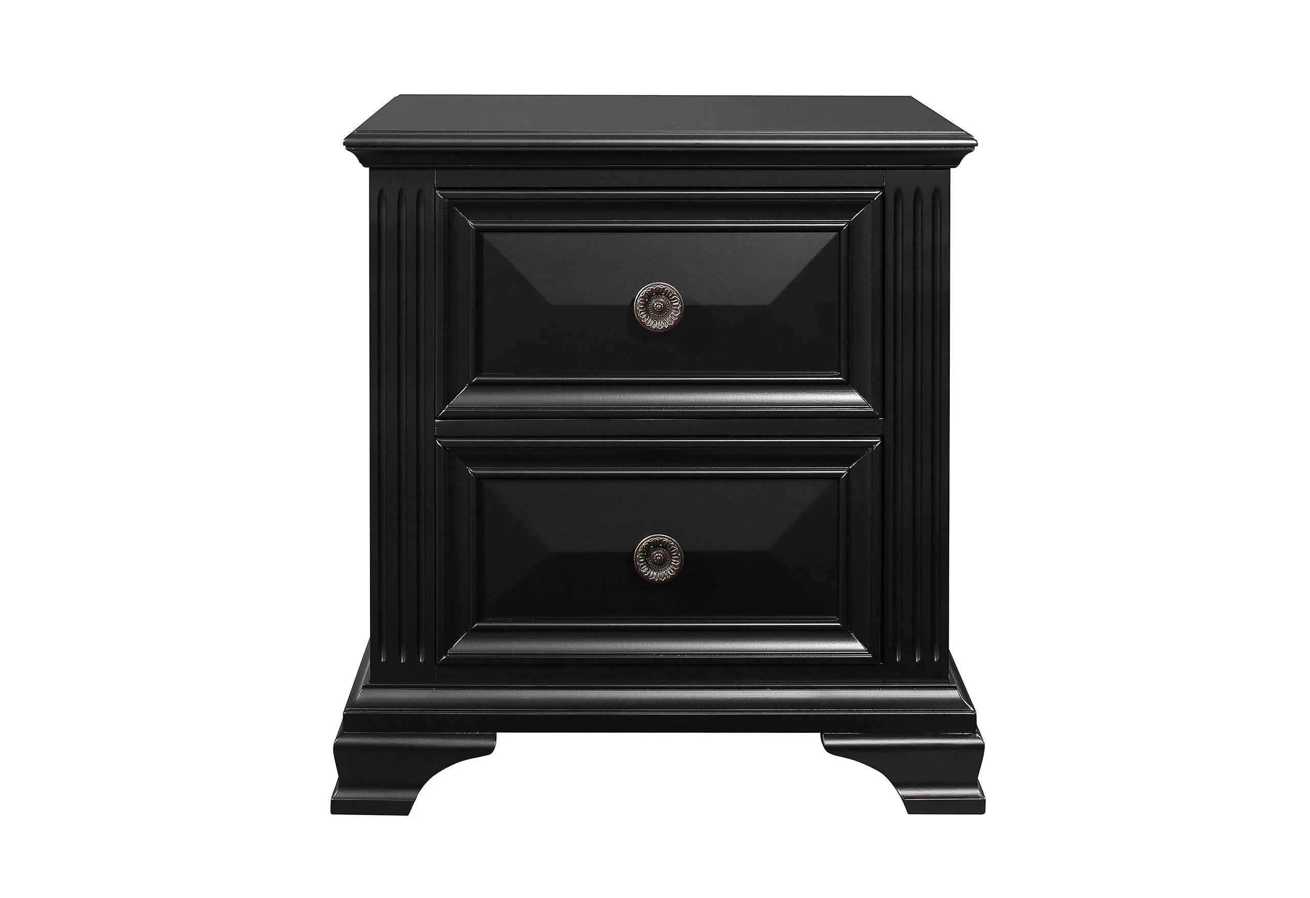 Carter Black Nightstand - Compact Storage
