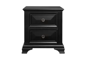 Carter Black Nightstand - Compact Storage