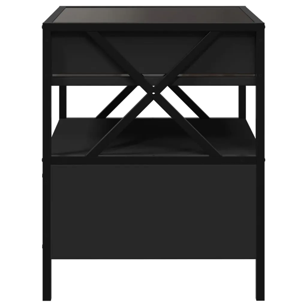 Coffee Table with Infinity LED Black 40x40x51 cm