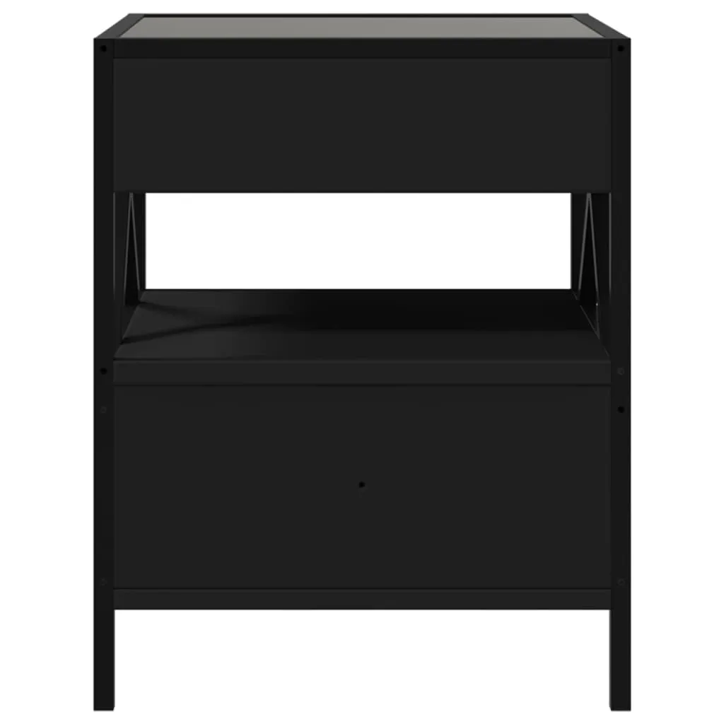 Coffee Table with Infinity LED Black 40x40x51 cm