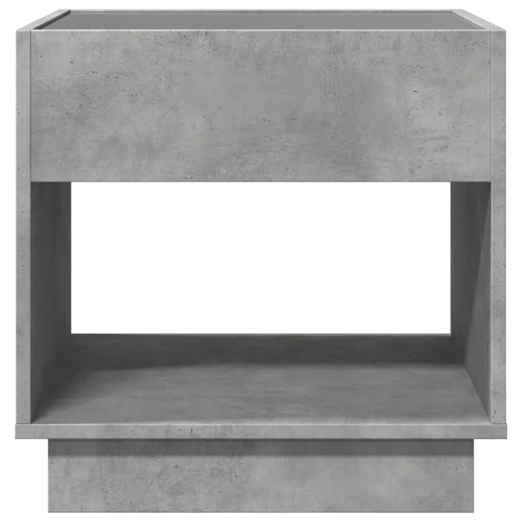 Coffee Table with Infinity LED Concrete Grey 50x50x50 cm