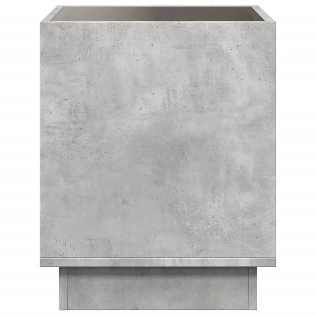 Coffee Table with Infinity LED Concrete Grey 50x50x50 cm
