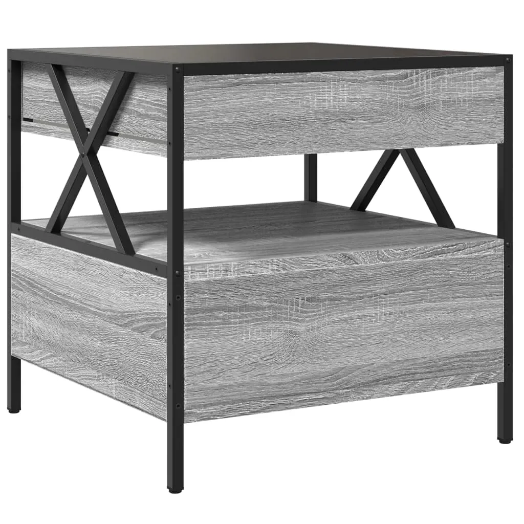 Coffee Table with Infinity LED Grey Sonoma 50x50x51 cm