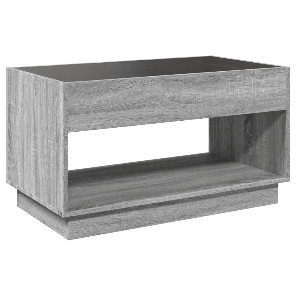 Coffee Table with Infinity LED Grey Sonoma 90x50x50 cm