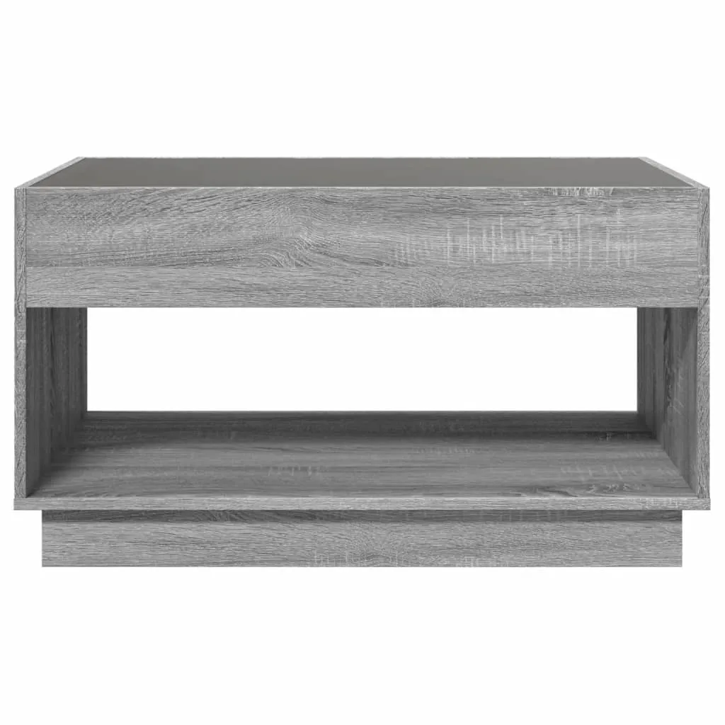 Coffee Table with Infinity LED Grey Sonoma 90x50x50 cm