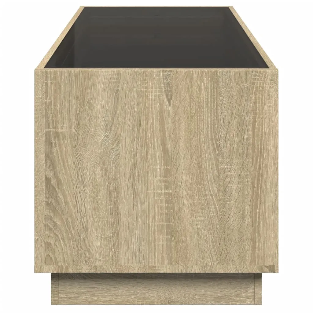 Coffee Table with Infinity LED Sonoma Oak 90x50x50 cm