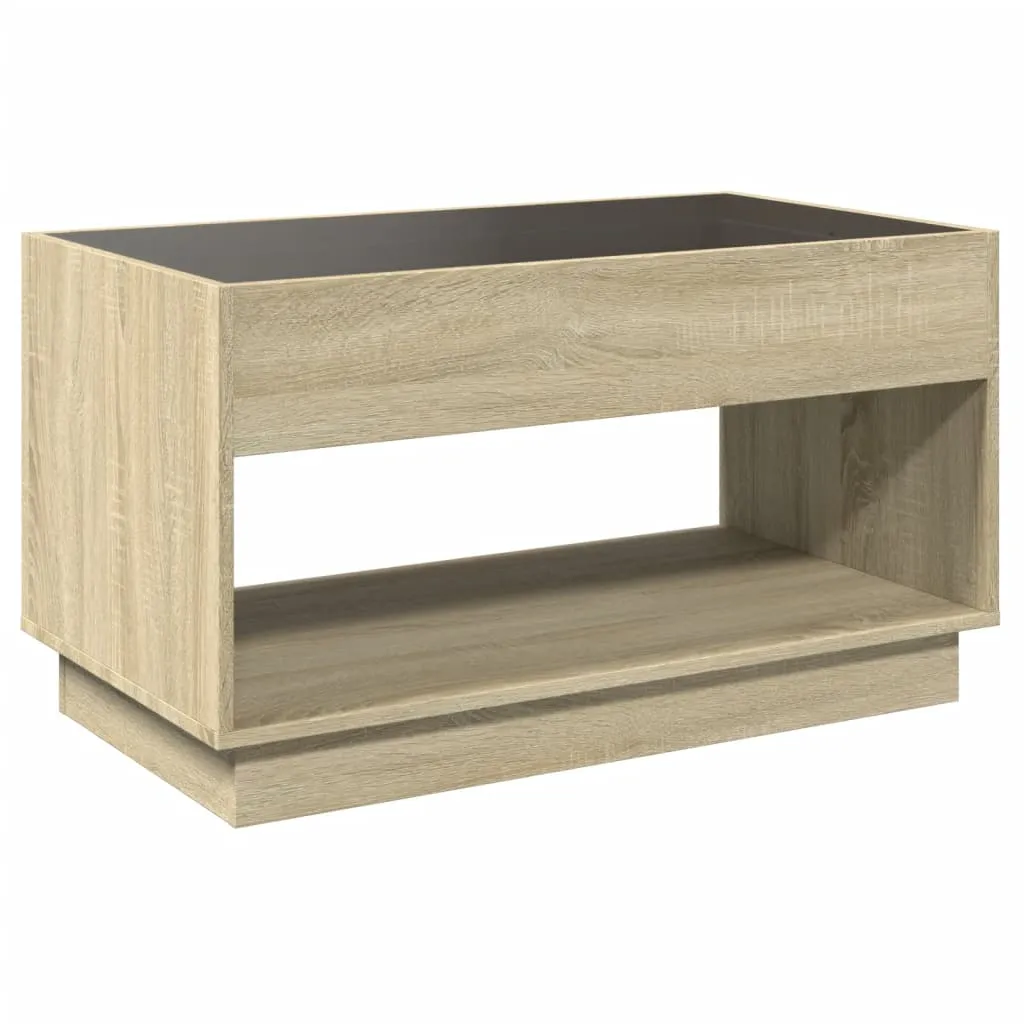 Coffee Table with Infinity LED Sonoma Oak 90x50x50 cm