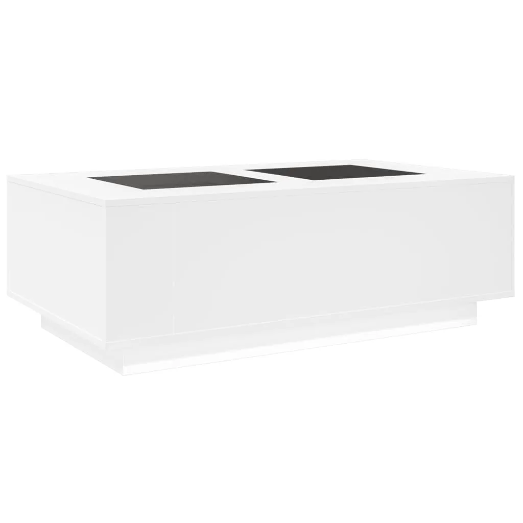Coffee Table with Infinity LED White 116x69x40 cm