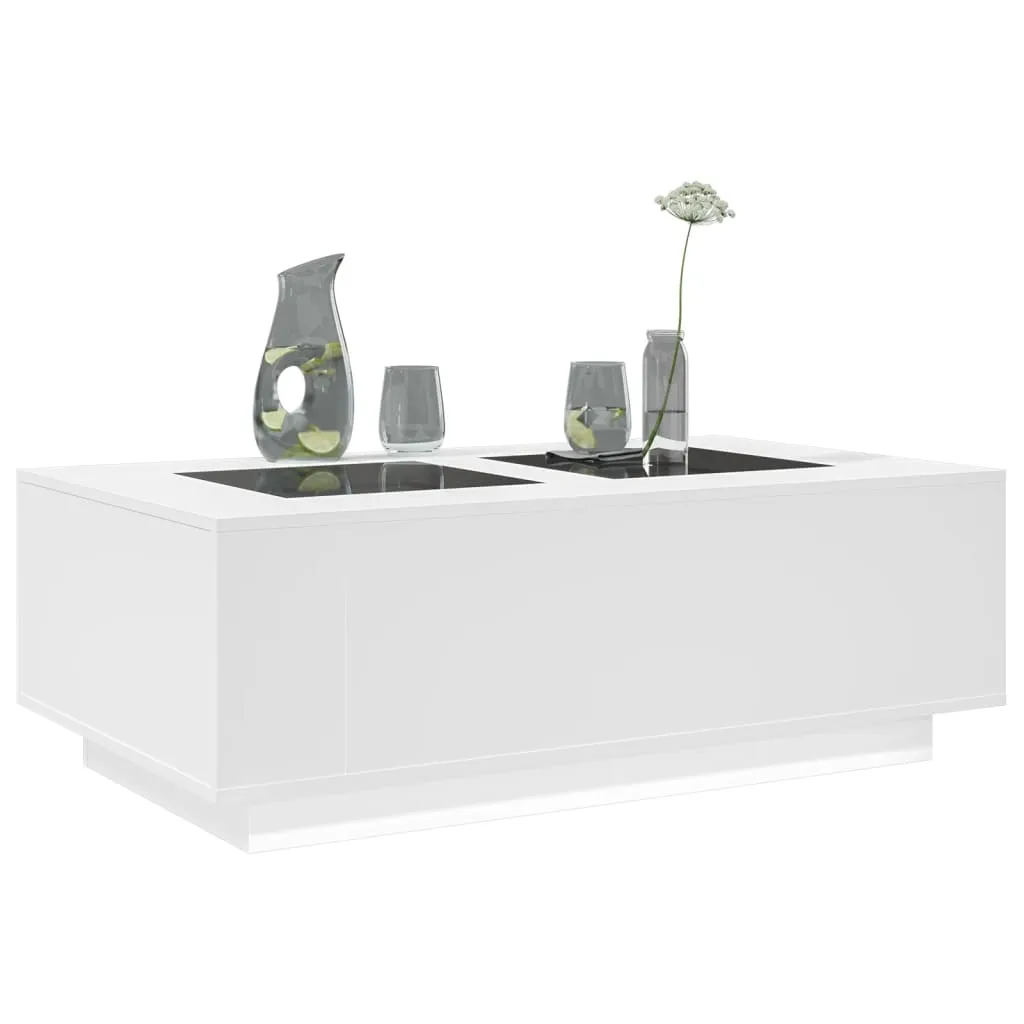 Coffee Table with Infinity LED White 116x69x40 cm