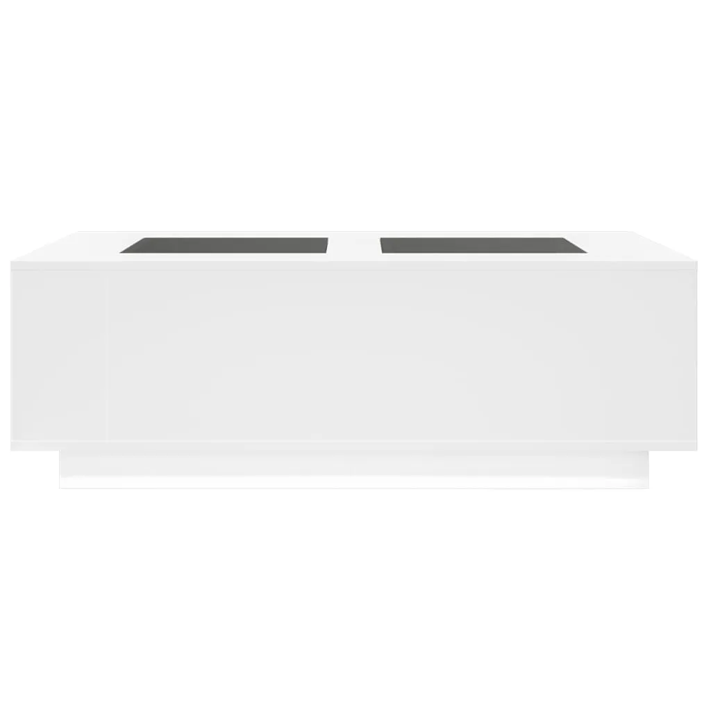 Coffee Table with Infinity LED White 116x69x40 cm
