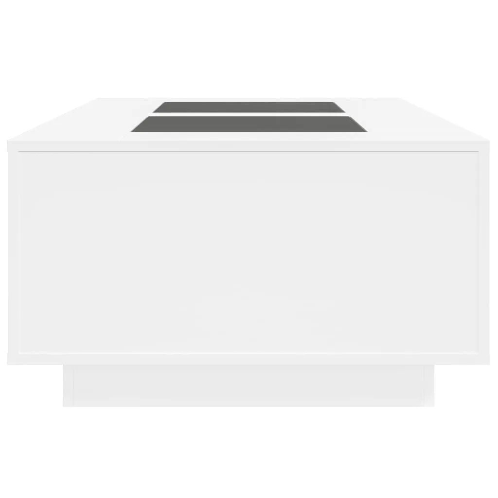 Coffee Table with Infinity LED White 116x69x40 cm