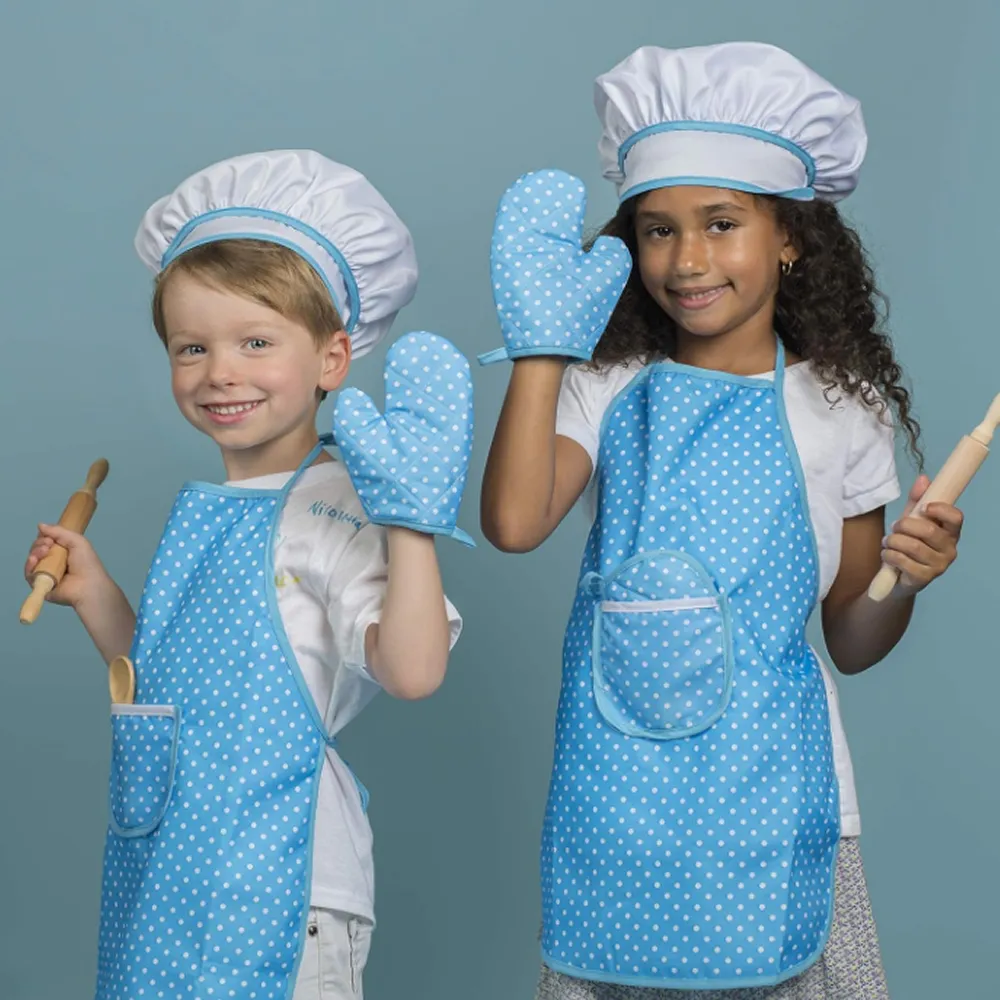 Cooking And Baking Set With Apron, Chef Hat, Mitt & Utensils Wj-625