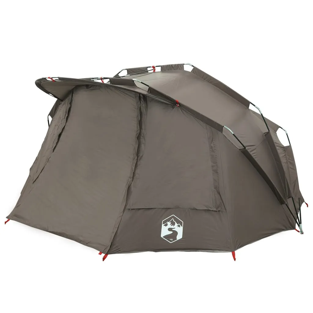 Fishing Tent 5-Person Grey Waterproof