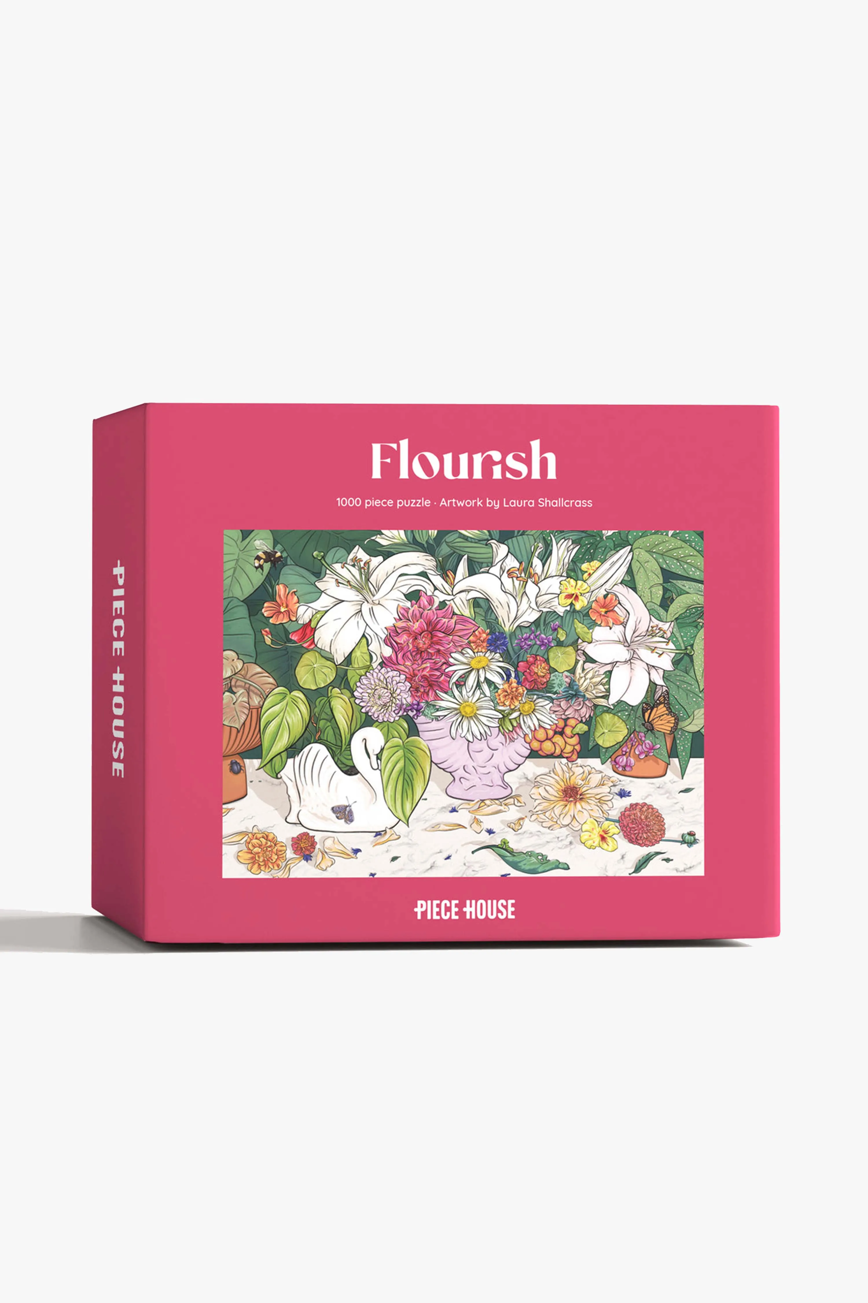 Flourish Pink Puzzle 1000pce by Laura Shallcrass