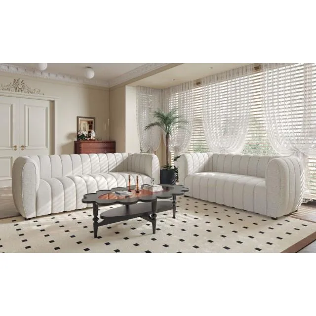 Furniture of America Aversa Stationary Fabric Loveseat FM61002WH-LV
